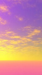 Fototapeta premium A vibrant sunset sky with hues of purple, pink, and yellow blending seamlessly.