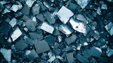 Abstract Background of Iridescent Shards and Crystals with Varying Sizes and Textures for Creative and Artistic Projects