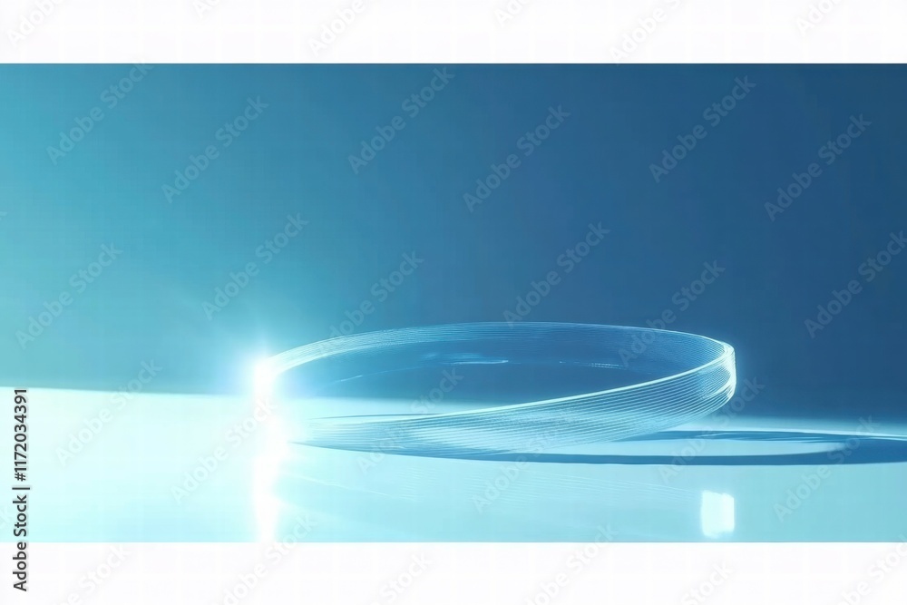 Aufkleber a close-up of a transparent lens reflecting light on a surface.