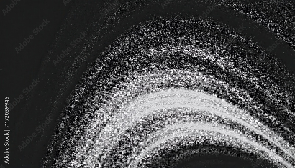 Poster abstract dynamic gradient of white dust like particles on black background representing motion, mini