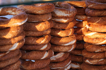 Turkish Bagel Simit selling in a van 