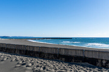 神奈川県茅ヶ崎の海岸風景