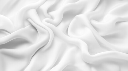 Fototapeta premium Soft white wrinkled fabric for graphic design or wallpaper.