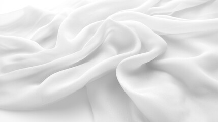 Obraz premium Soft white wrinkled fabric for graphic design or wallpaper.