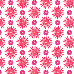 seamless pattern with pink flowers