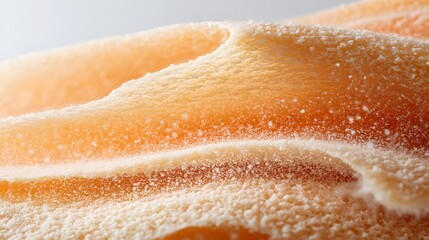 Fototapeta premium Close-up of Delicate Creamy Texture with Soft Waves and Fine Sugar Sprinkles Evoking a Sense of Sweet Indulgence and Culinary Delight in a Natural Setting
