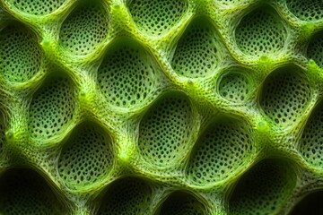 Close-up of vibrant green patterns in a tropical leaf