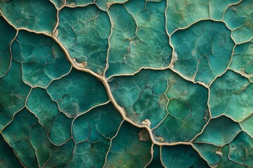 Macro shot of vibrant green and blue leaf patterns