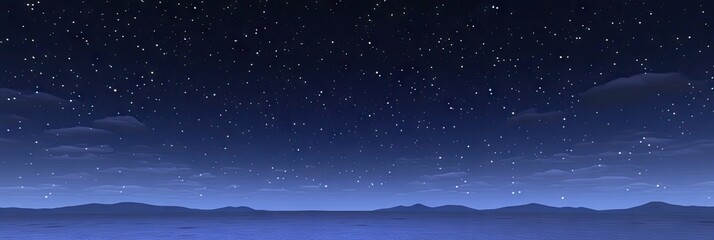 Fototapeta premium A serene night sky filled with stars above a tranquil landscape.