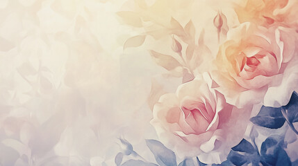 Elegant wedding invitation card background vector. Minimal hand painted watercolor botanical flowers texture template background. Design for wedding, vip cover, poster, rsvp moderncard.Valentine's Day