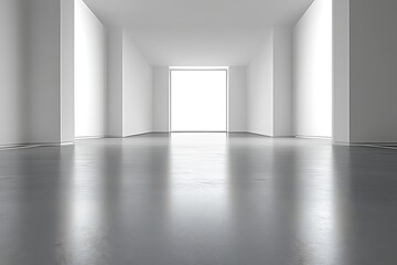 Empty modern room with bright window.