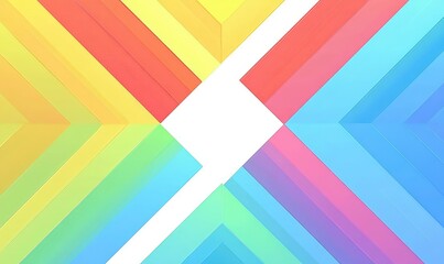 Obraz premium Abstract Rainbow Geometric Design: Vibrant Hues and Sharp Lines
