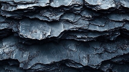 Close-up of layered dark grey slate stone texture.