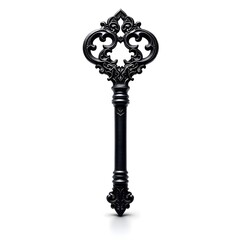 Black Key with Carvings / Key Carving Detail