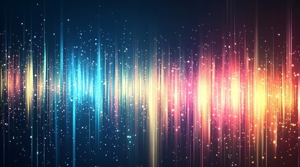 Abstract Colorful Light Streaks and Glowing Particles