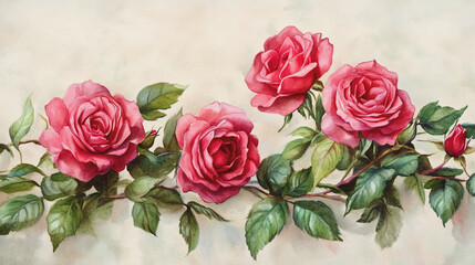 Obraz premium Elegant wedding invitation card background vector. Minimal hand painted watercolor botanical flowers texture template background. Design for wedding, vip cover, poster, rsvp moderncard.Valentine's Day