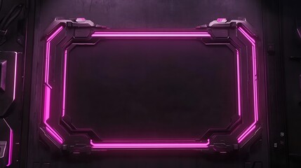 Futuristic Neon Frame Dark Panel Background Design