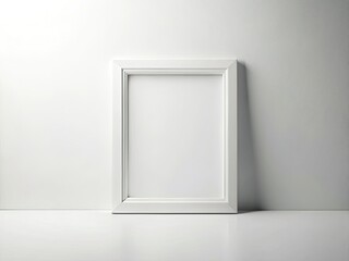 Modern minimalist art gallery: empty white frames, blank canvases, isolated, ready for your artwork.
