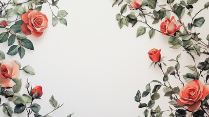 Elegant wedding invitation card background vector. Minimal hand painted watercolor botanical flowers texture template background. Design for wedding, vip cover, poster, rsvp moderncard.Valentine's Day