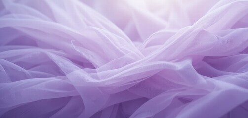Obraz premium A luxurious silky purple satin fabric with a smooth, shiny texture, gently curving and flowing in waves, creating a soft, elegant backdrop with a velvet-like appearance