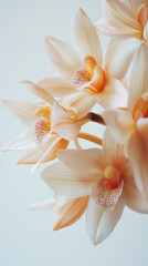 Obraz premium Close-up of delicate peach orchids.