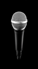 Dynamic Microphone on Black Background