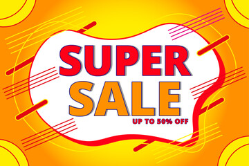 super sale abstract 3d text effect design