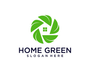 House and leaf logo