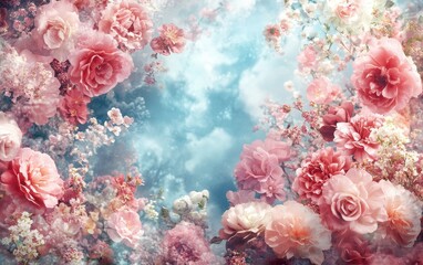 A stunning pink flower background perfect for celebrating love on Valentine's Day, creating a romantic and charming atmosphere.