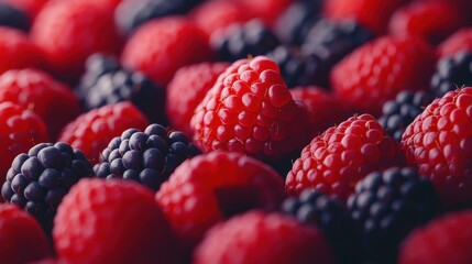 Close-up of fresh seasonal produce vibrant berries fiber-rich gluten-free yogurt wholesome recipes geometric composition ultra-realistic DSLR capture