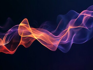 Abstract orange and purple flowing wave design