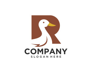 R and duck letter logo