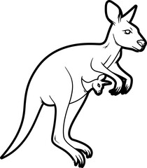 Leaping kangaroo outline vector