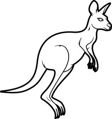 Leaping kangaroo outline vector