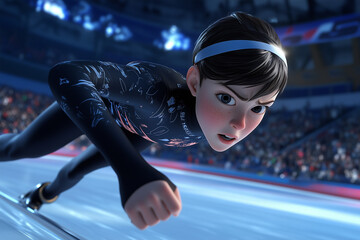 athlete in short track speed skating