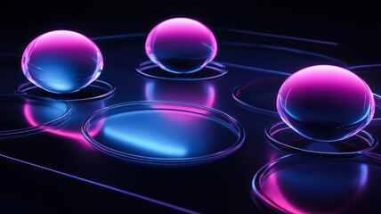 A futuristic bubble chart featuring glowing orbs that hover and pulsate gently, set against a sleek, gradient-shaded interface, creating an engaging and dynamic data visualization experience.