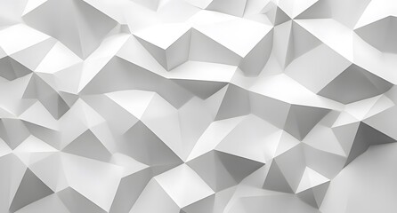 Obraz premium Abstract 3D Hexagonal Pattern in White with Geometric Shapes on Minimalist Background