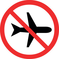 Obraz premium vector illustration airplane icon and stop or prohibited signage, in airplane mode disabled concept
