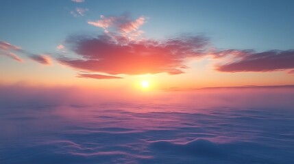 Fototapeta premium Sunset above a sea of clouds. (1)