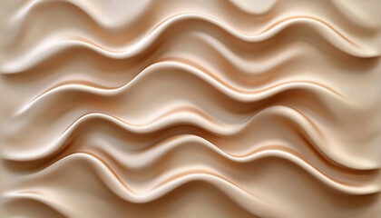 Fototapeta premium Elegant Abstract Curtain Background: Silky Waves in Mocha and Beige Tones. Luxurious Satin Fabric with Dusty Sheen for Festive Designs. AI-Generated Soft Draping Texture in 2025 Color Trend for Banner