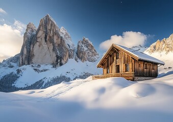 Snowy Winter in the Mountains: A Magical Escape. The landscape transforms into a pristine white wonderland, where towering peaks wear a glistening coat of snow, and the air is crisp and refreshing. 