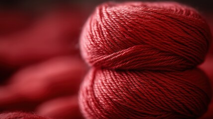 Tangled Red Yarn. Close-Up Detail of Tangled Red Yarn.