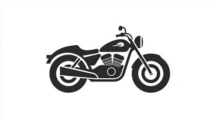Obraz premium A stylized black motorcycle silhouette on a white background.