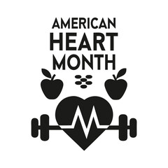 American Heart Month Background Template design for Poster or Banner