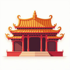 Obraz premium Chinese Pagoda, Temple, Asian Architecture - Vibrant Colors