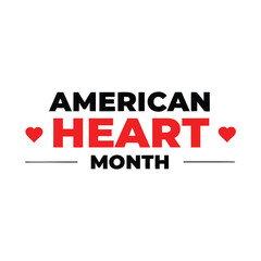 American Heart Month Background Template design for Poster or Banner