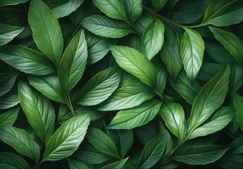 A close up of green leaves with a lush green background