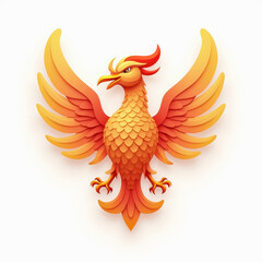 Obraz premium Fiery Phoenix Bird, Mythical Creature - Mythical Creatures
