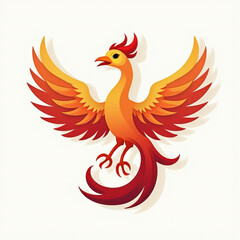 Fototapeta premium Fiery Phoenix Bird, Mythical Creature Illustration - Mythical Creat.