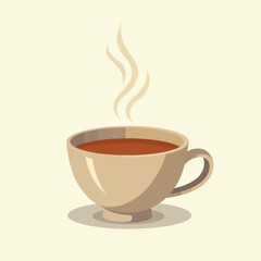 Obraz premium Hot Tea Cup Illustration, Cozy Drink - Minimalist design